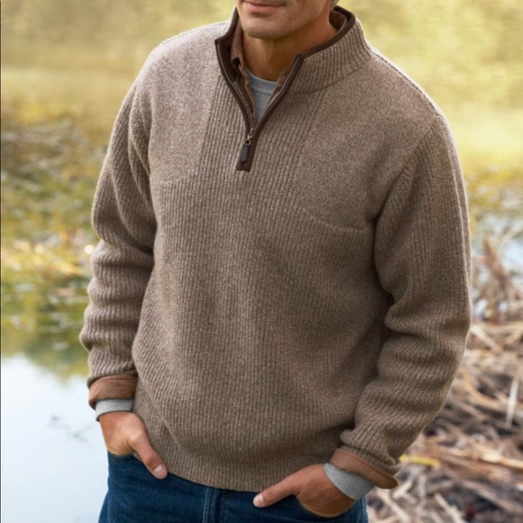 L L Bean Mens Waterfowl Sweater 